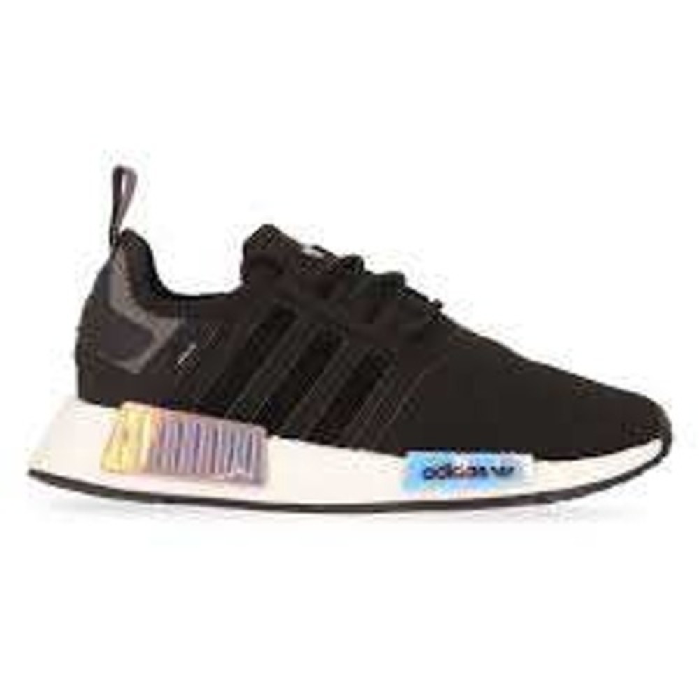Adidas NMD_R1 Core Black Iridescent Holographic Plugs Boost Sneaker - Size 11